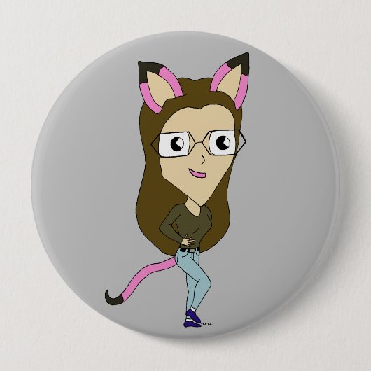 Chibi-Mädchen Button (Vorderseite)