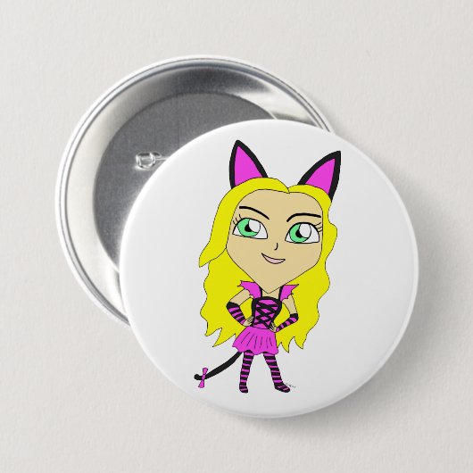 Chibi-Mädchen Button (Vorne & Hinten)