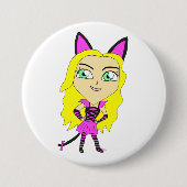 Chibi-Mädchen Button (Vorderseite)
