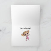 Chibi Mädchen, das an Sie denkt Karte (Innenseite)