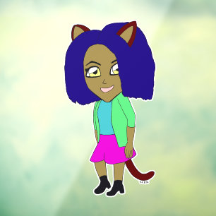 Chibi-Mädchen Fensteraufkleber