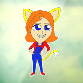 Chibi-Mädchen Fensteraufkleber (Blatt 3)