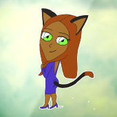 Chibi-Mädchen Fensteraufkleber (Blatt 3)