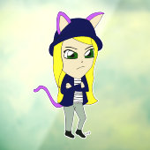 Chibi-Mädchen Fensteraufkleber (Blatt 3)
