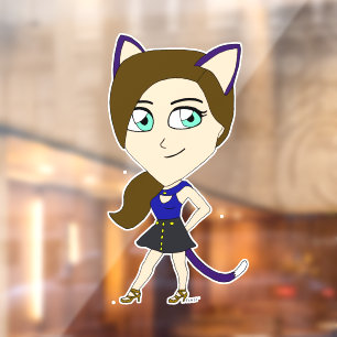 Chibi-Mädchen Fensteraufkleber