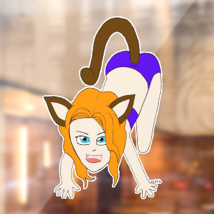 Chibi-Mädchen Fensteraufkleber
