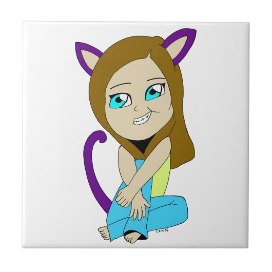 Chibi-Mädchen Fliese (Vorderseite)