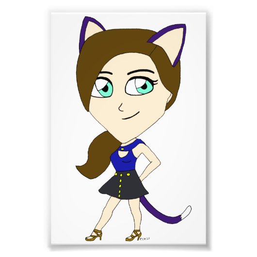 Chibi-Mädchen Fotodruck (Vorne)