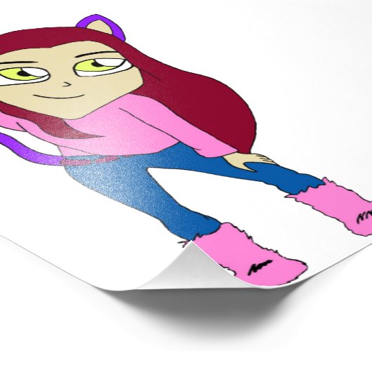 Chibi-Mädchen Fotodruck (Ecke)
