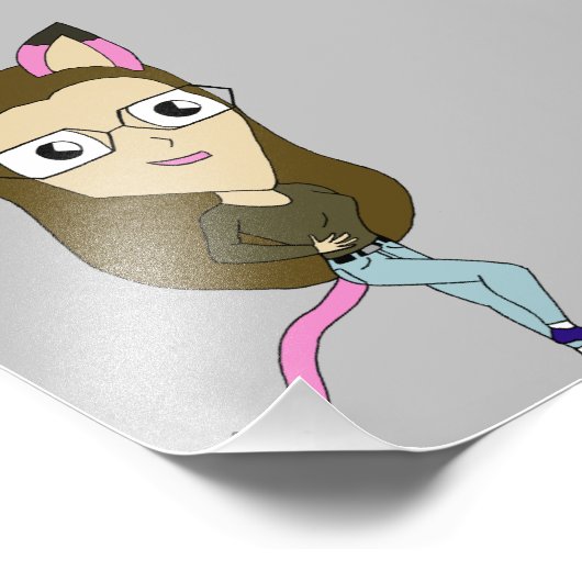 Chibi-Mädchen Fotodruck (Ecke)