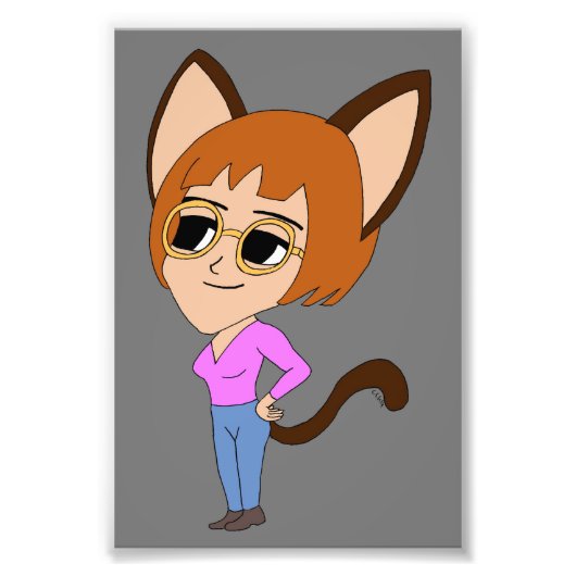 Chibi-Mädchen Fotodruck (Vorne)