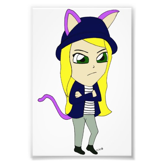 Chibi-Mädchen Fotodruck (Vorne)
