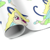 Chibi-Mädchen Geschenkpapier (Rolleneckpunkt)