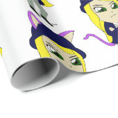 Chibi-Mädchen Geschenkpapier (Rolleneckpunkt)