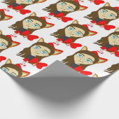 Chibi-Mädchen Geschenkpapier (Ecke)