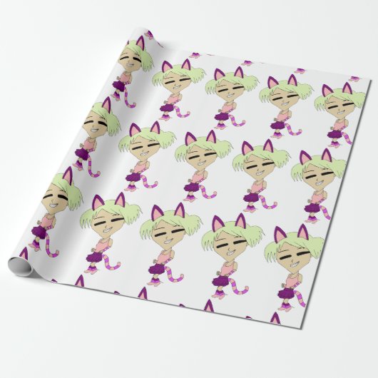 Chibi-Mädchen Geschenkpapier (Ungerollt)