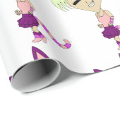 Chibi-Mädchen Geschenkpapier (Rolleneckpunkt)