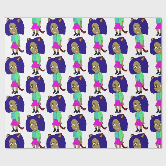 Chibi-Mädchen Geschenkpapier (Flach)