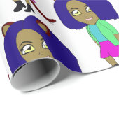 Chibi-Mädchen Geschenkpapier (Rolleneckpunkt)