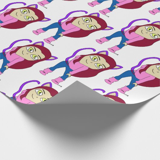 Chibi-Mädchen Geschenkpapier (Ecke)
