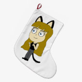 Chibi-Mädchen Großer Weihnachtsstrumpf (Vorderansicht (hängend))