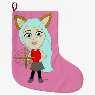 Chibi-Mädchen Großer Weihnachtsstrumpf