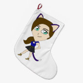 Chibi-Mädchen Großer Weihnachtsstrumpf (Vorderansicht (hängend))