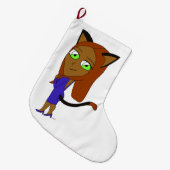 Chibi-Mädchen Großer Weihnachtsstrumpf (Vorderansicht (hängend))