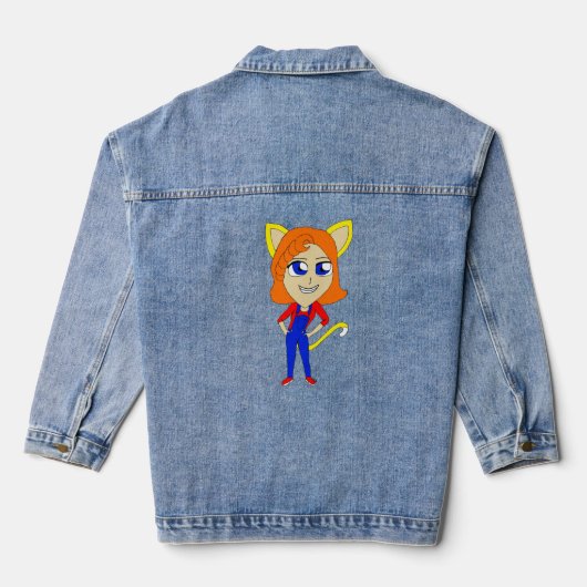 Chibi-Mädchen Jeansjacke (Rückseite)