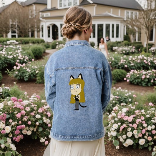Chibi-Mädchen Jeansjacke (Hochzeit Rückseite)