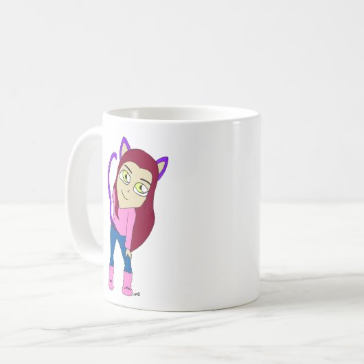 Chibi-Mädchen Kaffeetasse (Vorderseite Links)