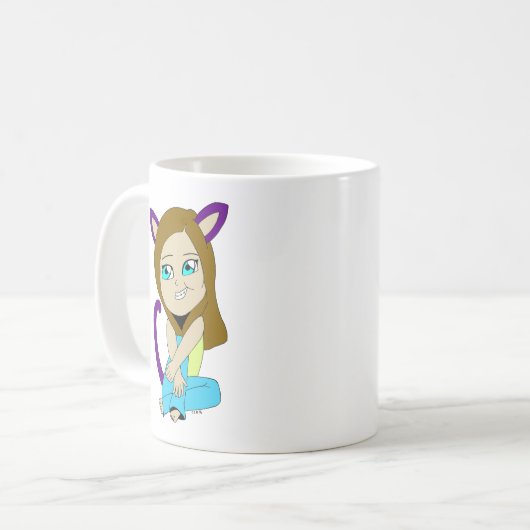 Chibi-Mädchen Kaffeetasse (Vorderseite Links)