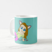 Chibi-Mädchen Kaffeetasse (Vorderseite Links)