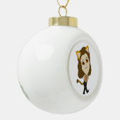 Chibi-Mädchen Keramik Kugel-Ornament (Links)