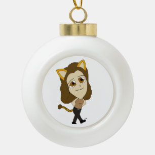 Chibi-Mädchen Keramik Kugel-Ornament