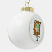 Chibi-Mädchen Keramik Kugel-Ornament (Links)