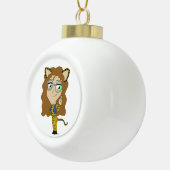 Chibi-Mädchen Keramik Kugel-Ornament (Rechts)