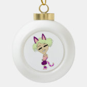 Chibi-Mädchen Keramik Kugel-Ornament (Vorderseite)