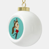 Chibi-Mädchen Keramik Kugel-Ornament (Rechts)