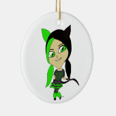Chibi-Mädchen Keramik Ornament (Rechts)