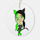 Chibi-Mädchen Keramik Ornament (Links)