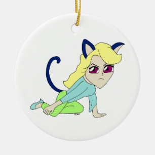 Chibi-Mädchen Keramik Ornament