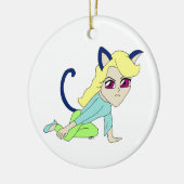 Chibi-Mädchen Keramik Ornament (Links)