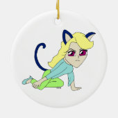 Chibi-Mädchen Keramik Ornament (Hinten)