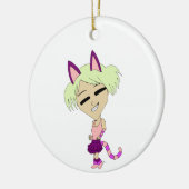 Chibi-Mädchen Keramik Ornament (Links)