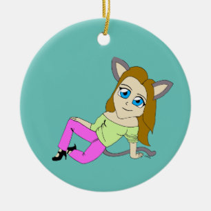 Chibi-Mädchen Keramik Ornament