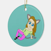 Chibi-Mädchen Keramik Ornament (Links)