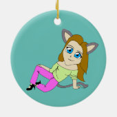 Chibi-Mädchen Keramik Ornament (Hinten)