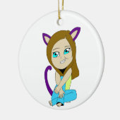 Chibi-Mädchen Keramik Ornament (Links)