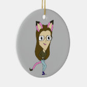 Chibi-Mädchen Keramik Ornament (Rechts)